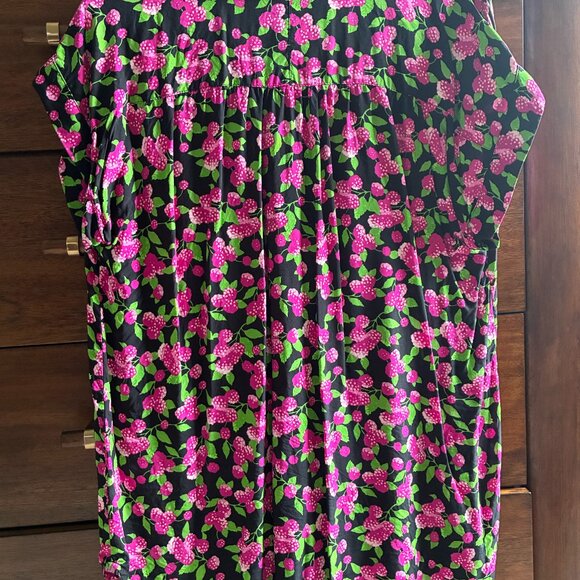 MODCLOTH Raspberry Print Collared Blouse - Picture 4 of 4